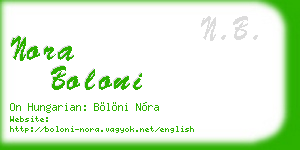 nora boloni business card